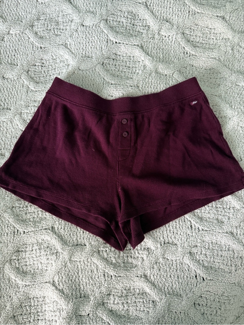 PINK Victoria’s Secret Women’s Ribbed Lounge Shorts in Deep Wine